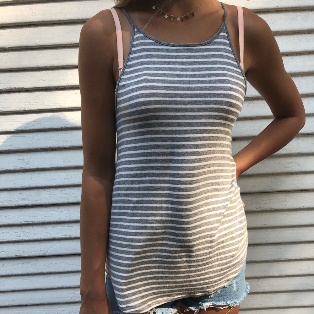 Long Soft and Sexy striped tank top